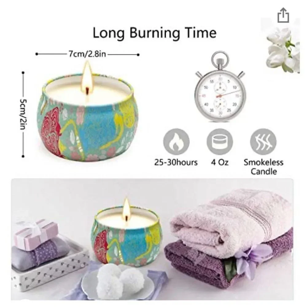 Enjoy Your Life 4 Pack Floral Scented Candles Gift Set NWT